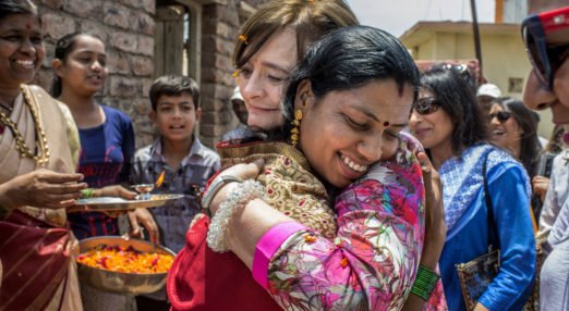 Cherie Blair CBE KC and a woman entrepreneur in India