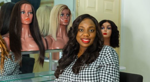 Salome Igbinosa poses for a portrait at her store in Lekki, Lagos Nigeria on 25th February 2021. The Cherie Blair Foundation for Women continues to support women entrepreneurs across many African countries through their blended learning programmes, like Road to Growth and HerVenture.