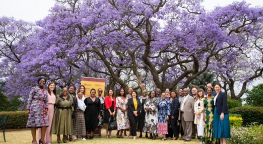 Foundation staff meeting with partners in South Africa