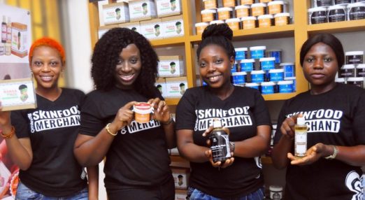 Ifeoma Adibe-Chukwuka, mentee from Nigeria, poses with her staff.