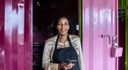 Wangari Mwaura, Founder of New Star Organic, and HerVenture user at her business in Kenya