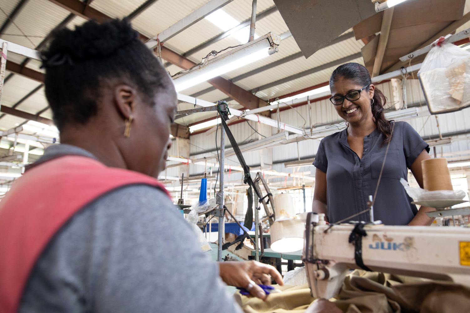 Upasna Mudlier instructs staff at Denmor Garments