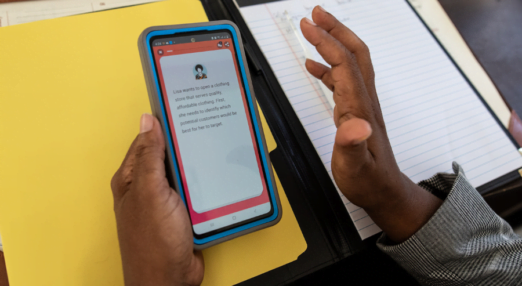 Carlotta John uses the HerVenture app in Guyana